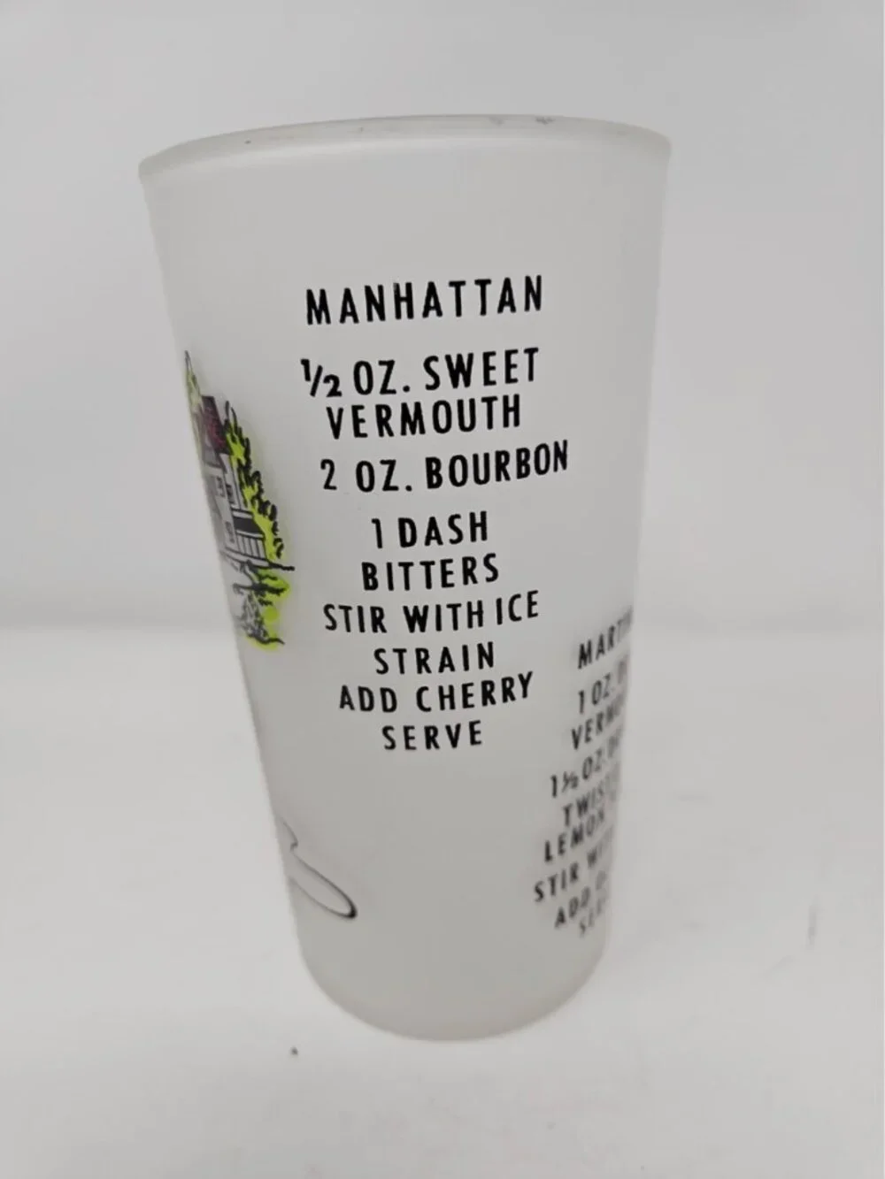 Vintage 1950s Gay Fad Cocktail Recipe Mixology Glass Shaker Martini Manhattan